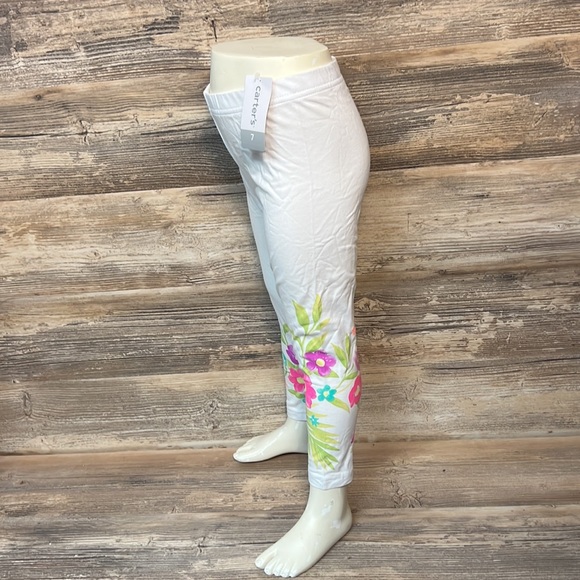 Carter's White Floral Cropped Leggings NWT - Picture 2 of 4